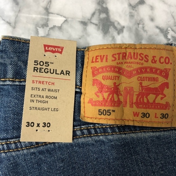 Levi 505 Straight Leg Jeans Size 30x30 NWT - Picture 3 of 3